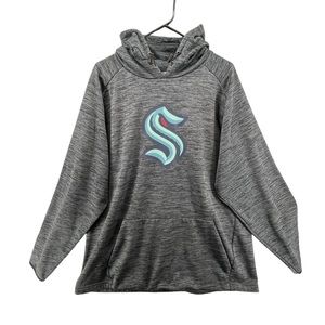 Gray Hooded Sweatshirt with Logo
